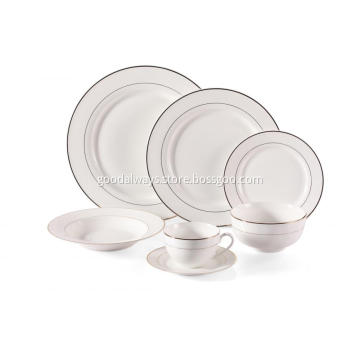 Fine bone with gold rim dinnerware set plates